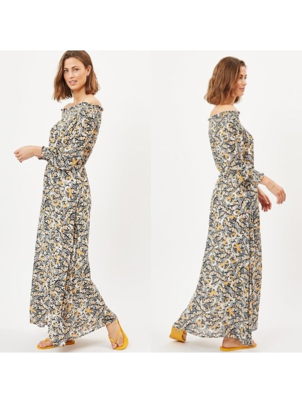 Minimum Floral Long Sleeve Maxi Dress size 36 small